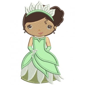 Looks like Princess Tiana Applique Machine Embroidery Design Digitized Pattern